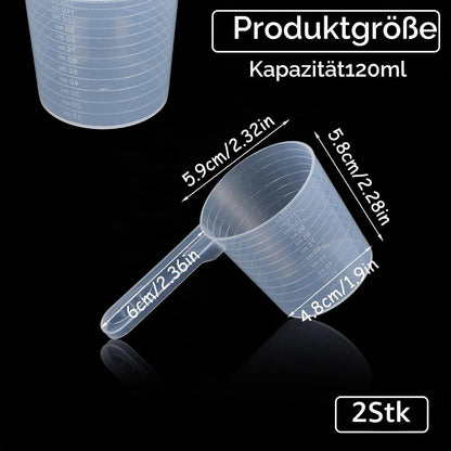 2er-Set Messbecher Kunststoff 120ml – Präzise Messbecher für Küche & Haushalt