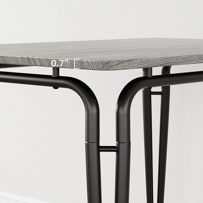 Esszimmer Set Grau – Tisch mit 4 gepolsterten Stühlen