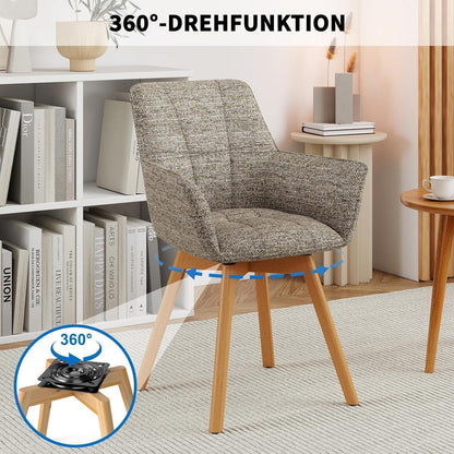 6er Set Drehstühle Samt, Braun – Esszimmer & Wohnzimmer