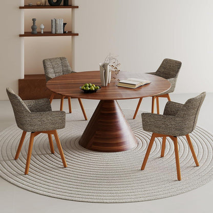 6er Set Drehstühle Samt, Braun – Esszimmer & Wohnzimmer