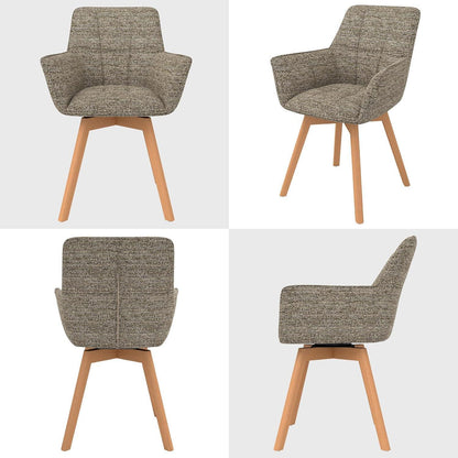 6er Set Drehstühle Samt, Braun – Esszimmer & Wohnzimmer