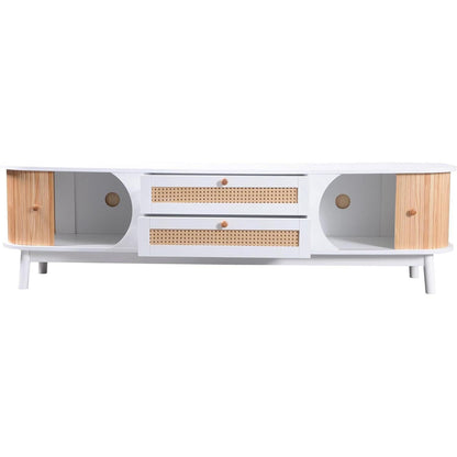 TV-Bank Landhausstil mit Rattan & Holz – 170cm