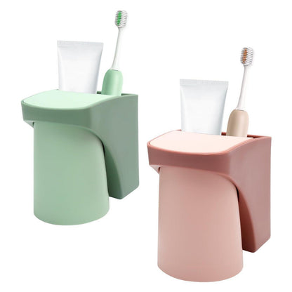 2x Zahnbürstenhalter mit Becher – Bohrlos & Hygienisch