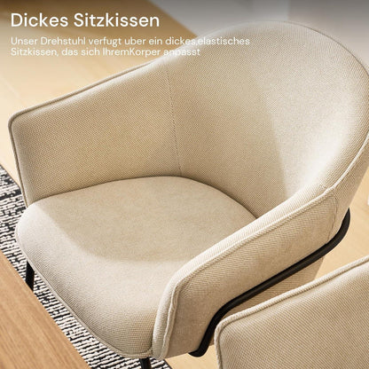 Esszimmerstuhl mit Armlehnen, Beige Chenille Modern