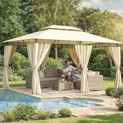 Gartenpavillon 3x4m, Wasserdicht & Stabil mit LED
