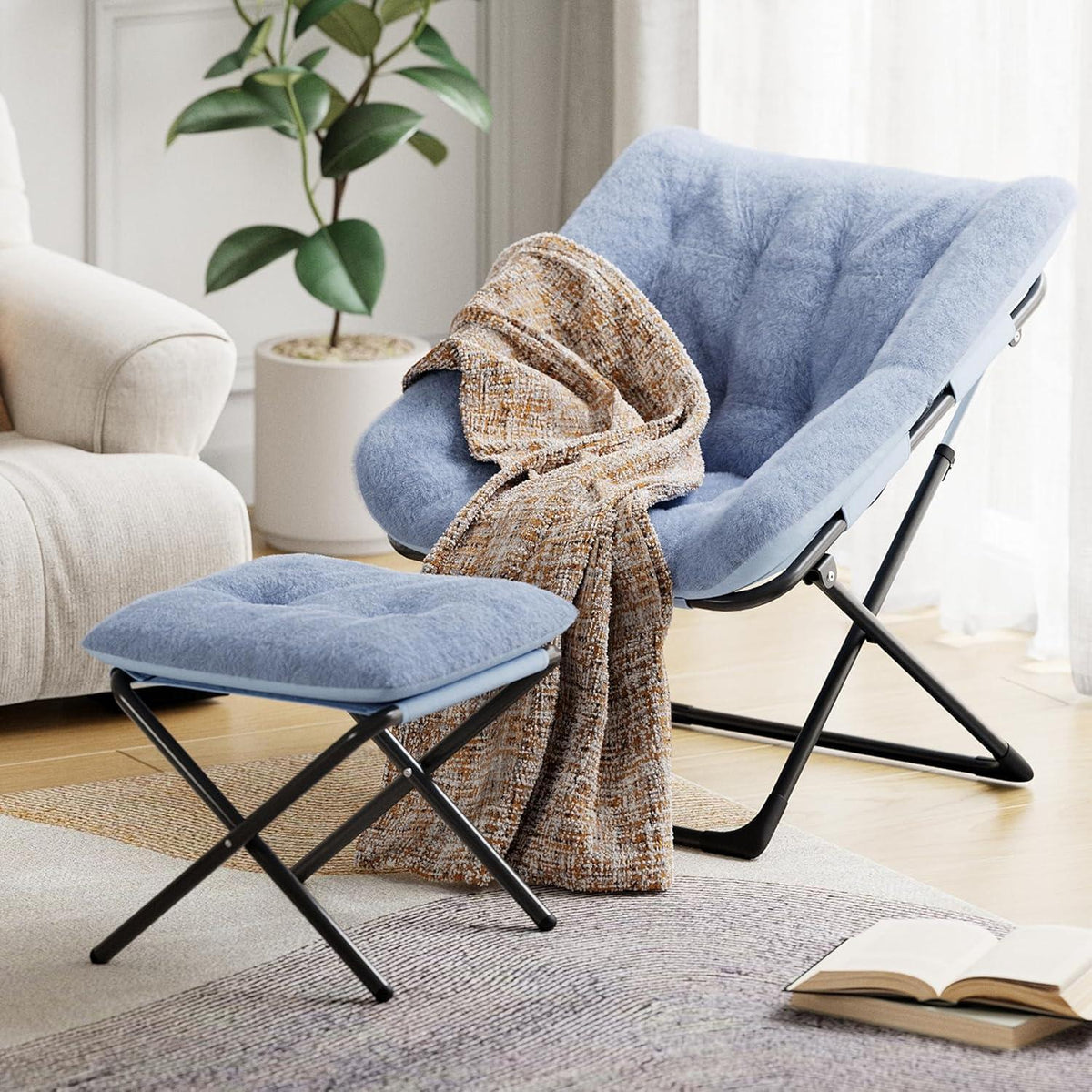 Relaxsessel Ohrensessel Klappsessel Blau – Komfortabler Sessel