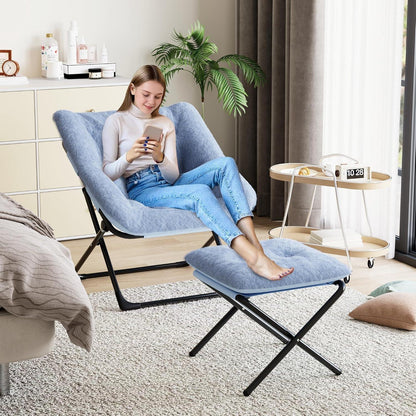Relaxsessel Ohrensessel Klappsessel Blau – Komfortabler Sessel