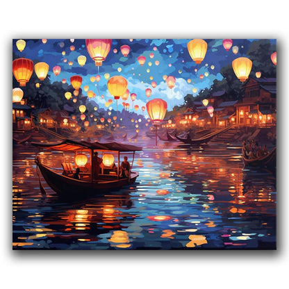 Malen nach Zahlen Landschaft Laternensee 40x50cm DIY Set
