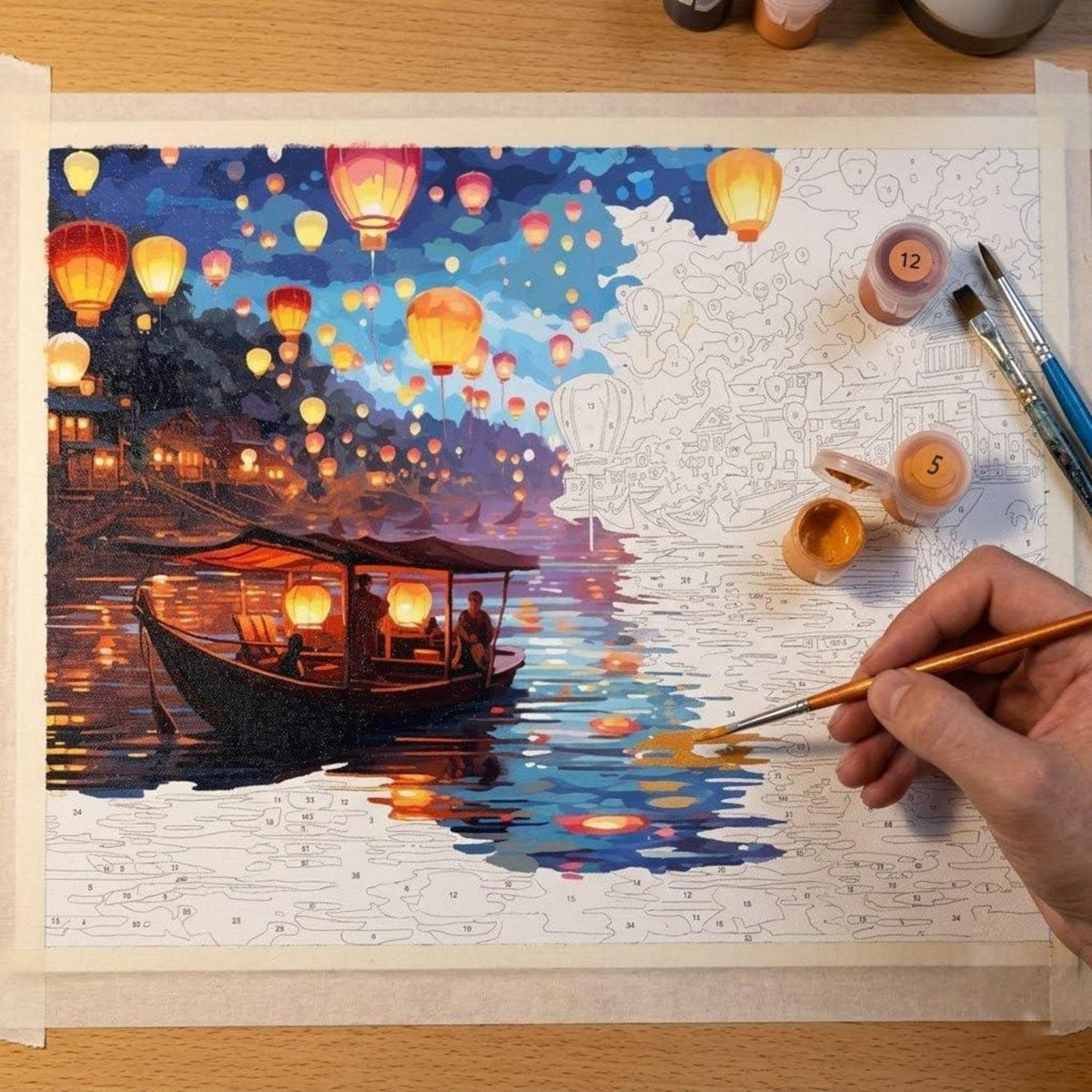 Malen nach Zahlen Landschaft Laternensee 40x50cm DIY Set
