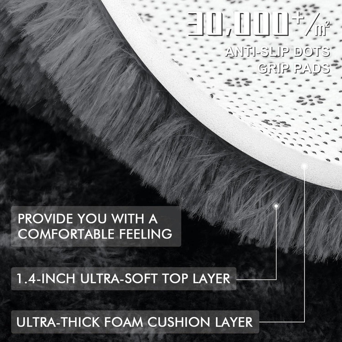Hochflor Teppich Tie Dye 160x220 cm Schwarz