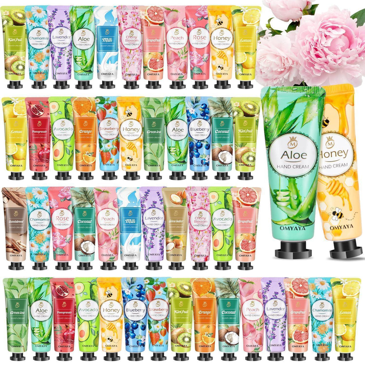 120 Mini Handcreme Set | Duft-Geschenkset für Trockene Hände