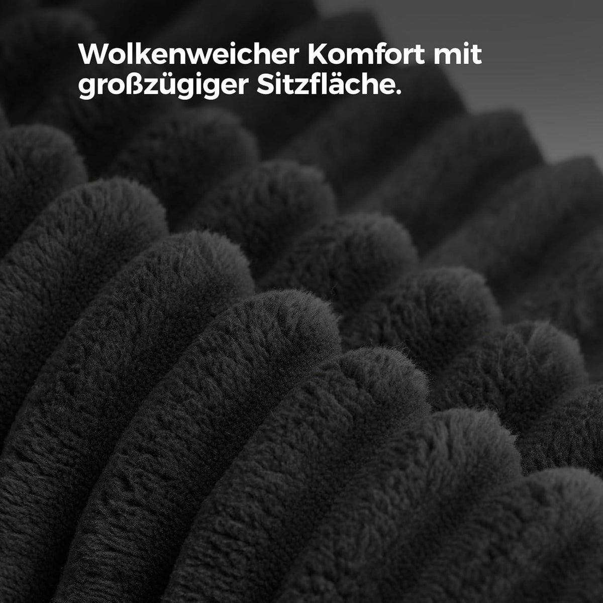 Ecksofa Schlaffunktion Cord Schwarz – Cloud Couch mit Chaise Longue