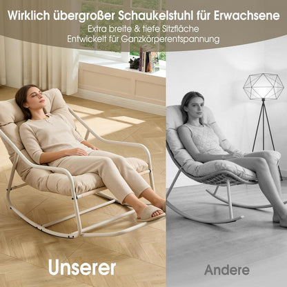 Übergroßer Schaukelstuhl – Gemütlicher Papasan Stuhl für Innen & Außen