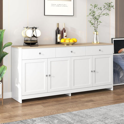 Küchenschrank Sideboard Weiß 160cm mit Arbeitsplatte & Stauraum