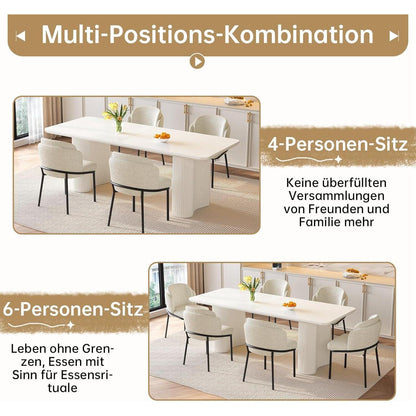 Essgruppe 5-teilig Creme Weiß – Skandinavisch Modern