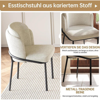 Essgruppe 5-teilig Creme Weiß – Skandinavisch Modern
