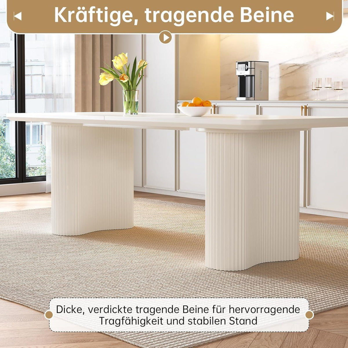 Essgruppe 5-teilig Creme Weiß – Skandinavisch Modern