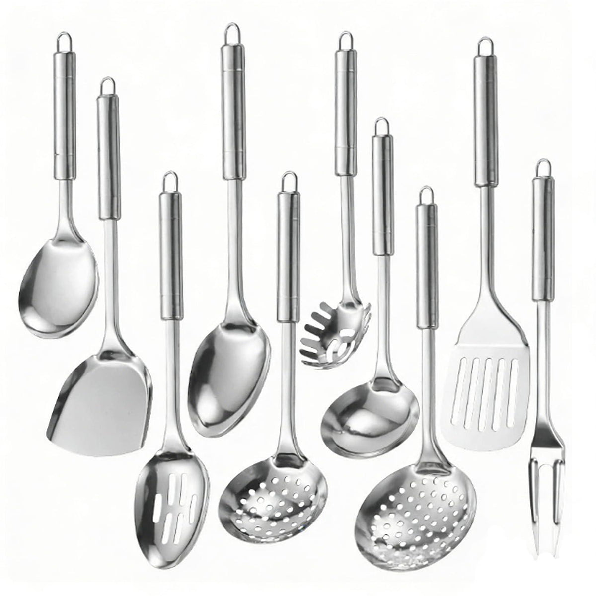 10-teiliges Küchenhelfer Set Edelstahl, Hitzebeständig