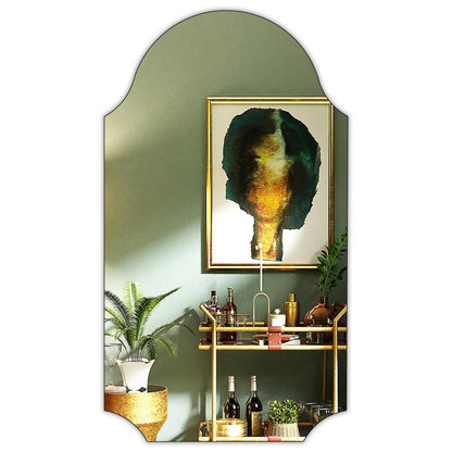 Rahmenloser Bogenspiegel 51x91cm – Dekorativer Wandspiegel für Wohnzimmer