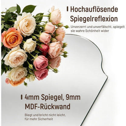 Rahmenloser Bogenspiegel 51x91cm – Dekorativer Wandspiegel für Wohnzimmer