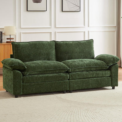 JIEXI Ecksofa mit Schlaffunktion, Grün – Modernes Wohnzimmer Sofa