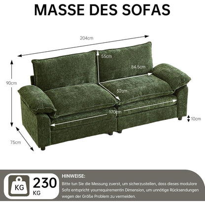 JIEXI Ecksofa mit Schlaffunktion, Grün – Modernes Wohnzimmer Sofa
