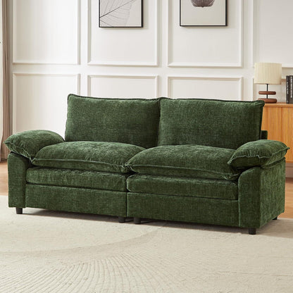 JIEXI Ecksofa mit Schlaffunktion, Grün – Modernes Wohnzimmer Sofa