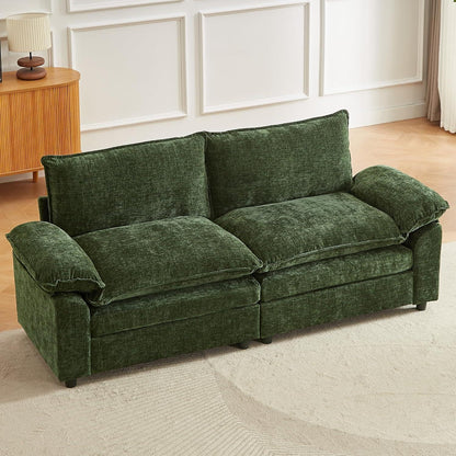 JIEXI Ecksofa mit Schlaffunktion, Grün – Modernes Wohnzimmer Sofa