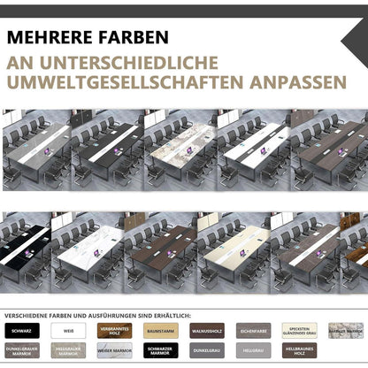 Konferenztisch groß mit Kabeldurchführung – Modernes Büro Meeting Tisch