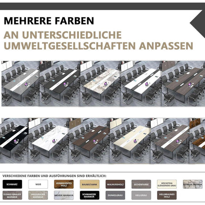 Konferenztisch groß mit Kabeldurchführung – Modern & Stabil