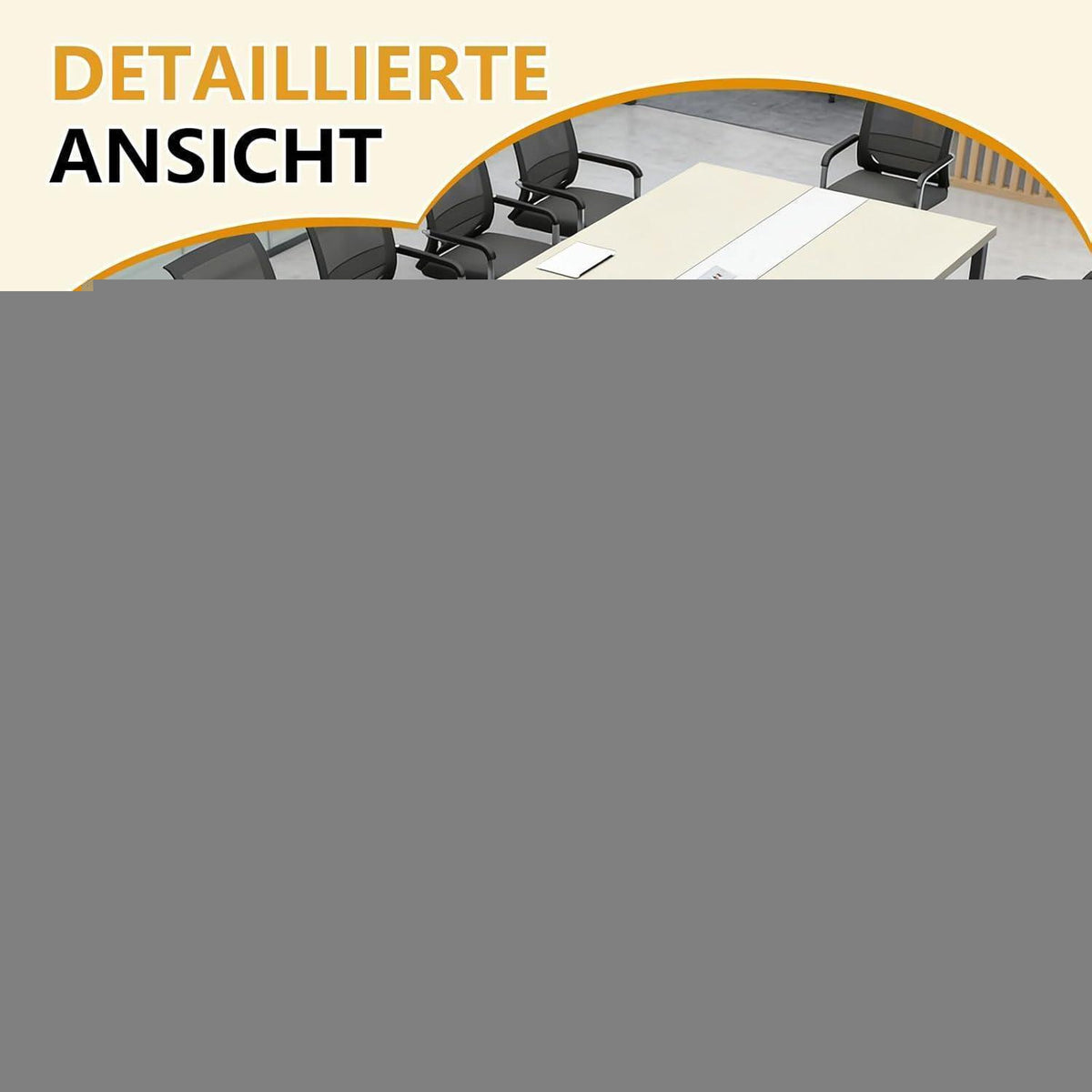 Konferenztisch groß mit Kabeldurchführung – Modern & Stabil