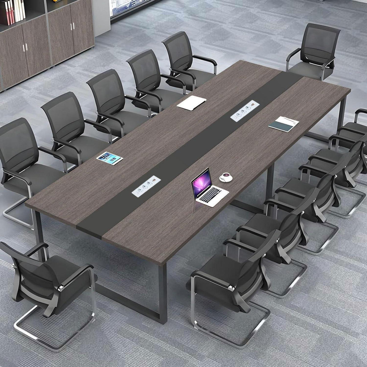 Konferenztisch F1 460x120cm – Modern, Kabelmanagement & Stabil