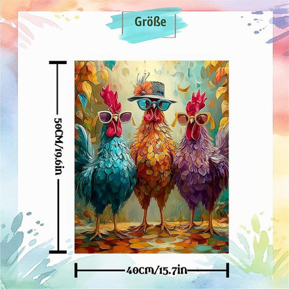 Malen nach Zahlen Huhn – DIY Leinwand für Erwachsene