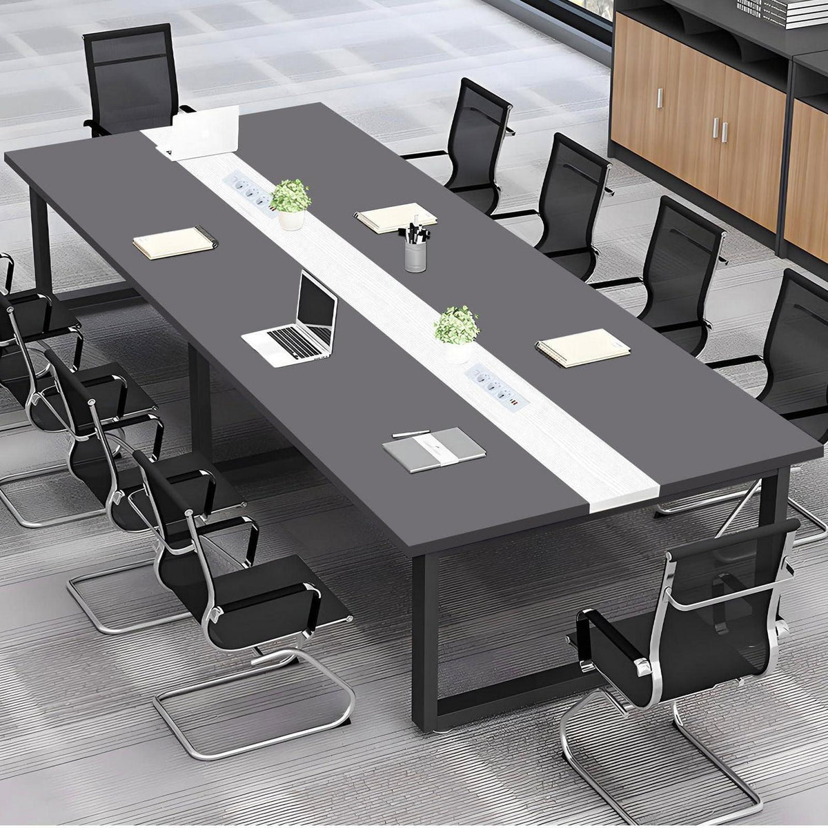 Konferenztisch Modern mit Kabelmanagement – M 460 x 100 cm