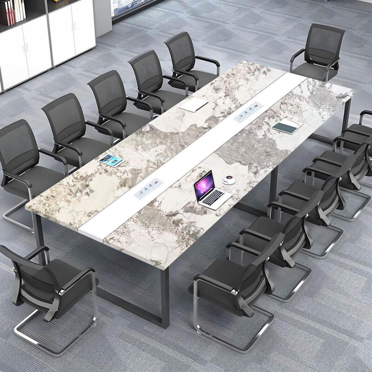 Konferenztisch H1 360x100cm – Modern, Kabeldurchführung & Stabil