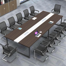 Konferenztisch groß mit Kabeldurchführung – Modernes Büro Meeting Tisch 400x120cm