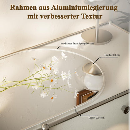Bogen Wandspiegel Weiß 91x61cm – Moderner Aluminiumrahmen
