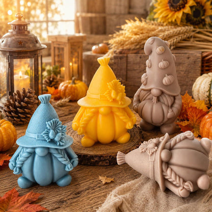 Silikonform Kürbiszwerg für Herbstdeko, Kerzen & Seifen
