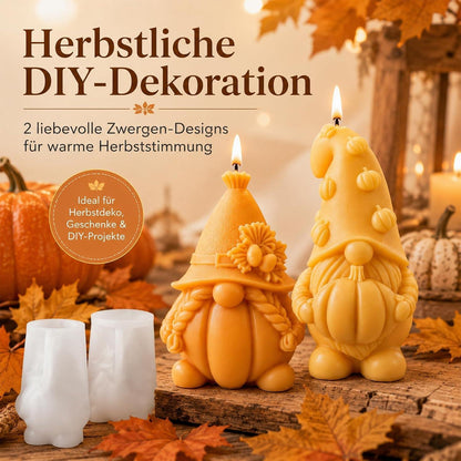 Silikonform Kürbiszwerg für Herbstdeko, Kerzen & Seifen