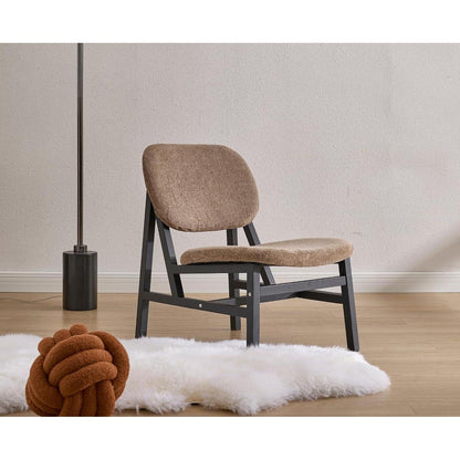 Loungesessel Chenille Braun – Bequemer Akzentstuhl für Wohnzimmer