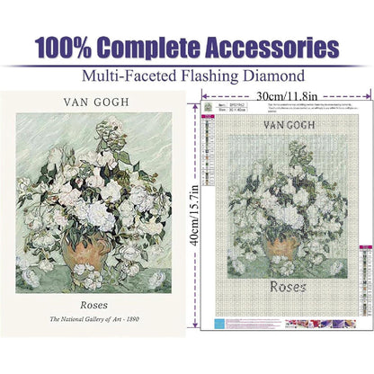 Rose Diamantmalerei Set für Erwachsene 30x40cm