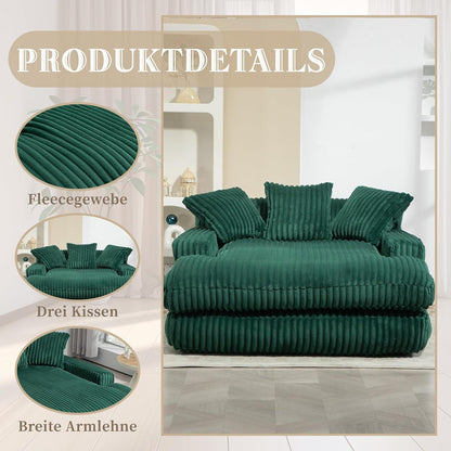 Boneless Couch: Bequemes Cord-Schlafsofa in Grün