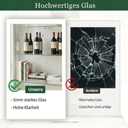 Glasvitrine Standvitrine Modern mit 2 Türen & 4 Böden