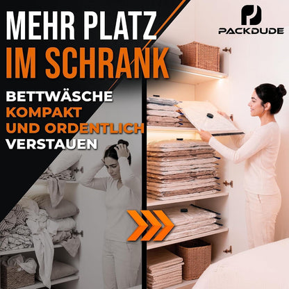 XXL Vakuumbeutel für Bettdecken & Kissen – 6er Set (130x90cm)