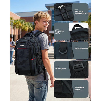 Schulranzen Jungen Camouflage – Robuster Rucksack für Teenager