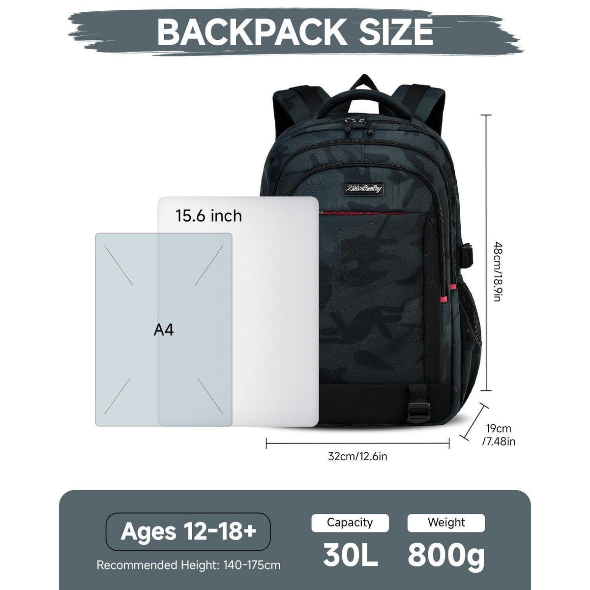 Schulranzen Jungen Camouflage – Robuster Rucksack für Teenager