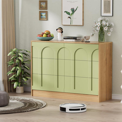 Grüne Kommode mit 6 Schubladen – Modernes Schlafzimmer Möbel