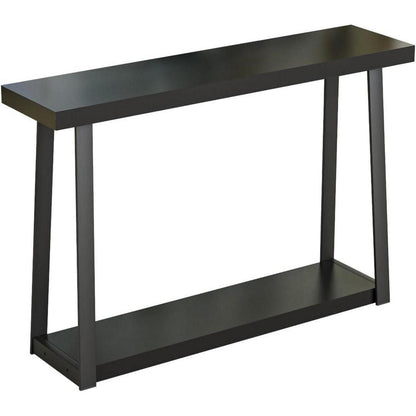 Konsolentisch Holz Schwarz – 2-Stufig mit Stauraum