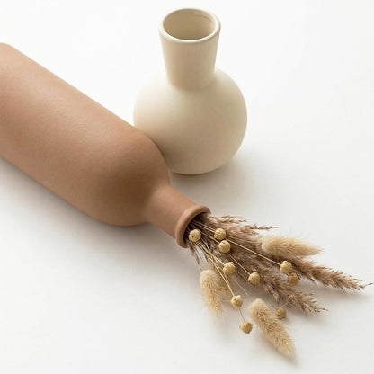 Keramik Vasen Set 3-teilig | Beige & Braun | Boho Skandi Deko