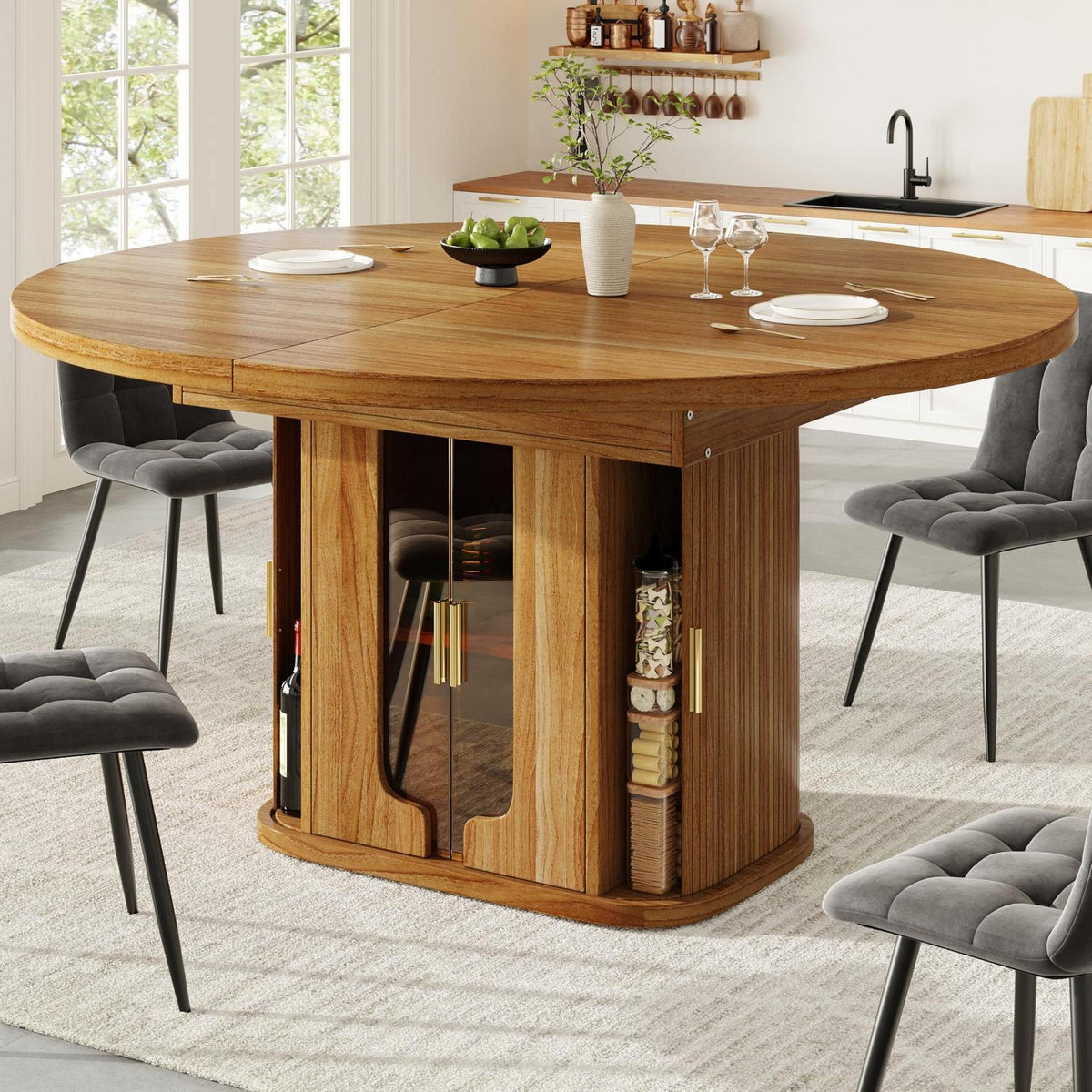 Ausziehbarer Esstisch Walnut – 118-158 cm, Platz für 6 Personen